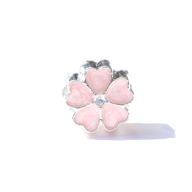 Aceite al por mayor Drip Heart Butterfly Big Hole Beads brillantes de coloridos