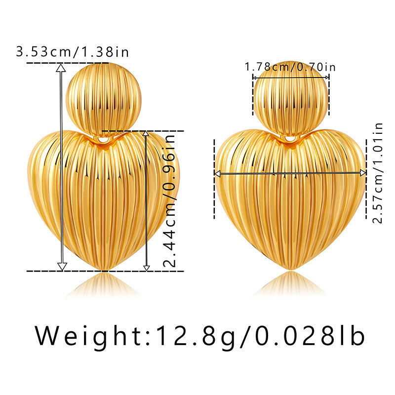 Wholesale Copper Plated 18K Real Gold Love Earrings