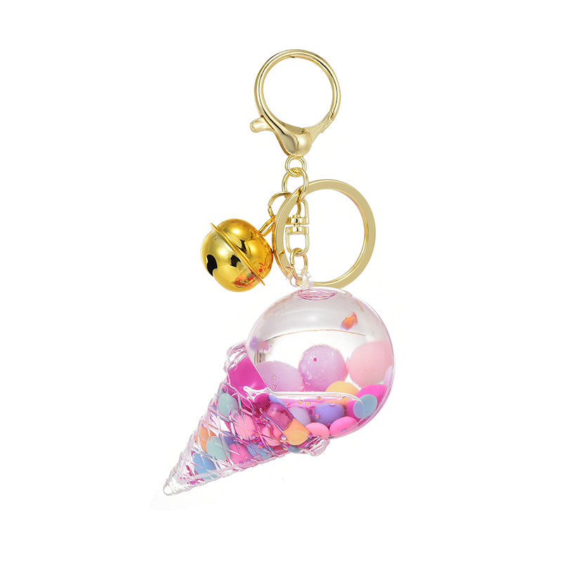 Wholesale Ice Cream Luminous Oil Floating Acrylic Liquid Keychain