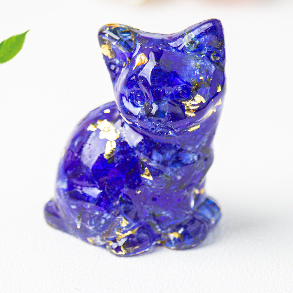 Wholesale Natural crystal gravel cute cat ornaments