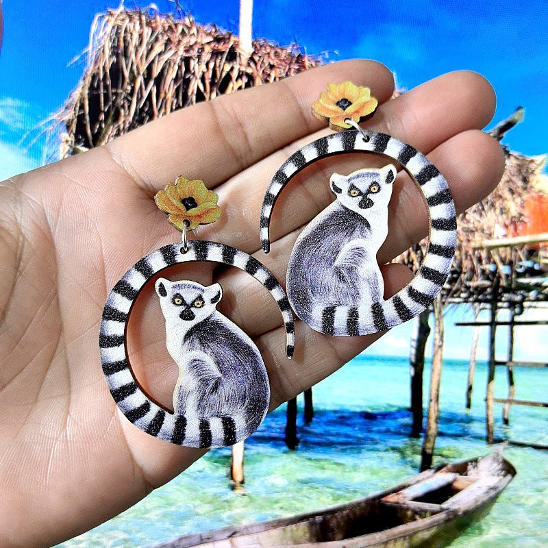 Wholesale 10pcs Fox, Magpie, Duck, Gecko, Skunk, Skunk, Suit, Animal Earrings