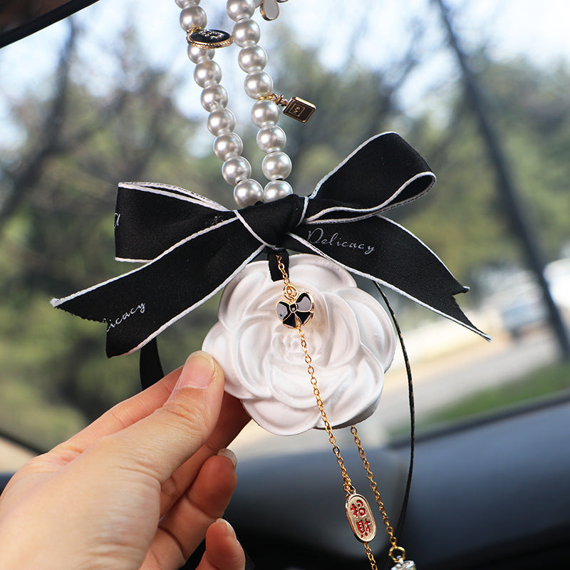 Wholesale Camellia Car Fragrance Expanding Stones Pendant