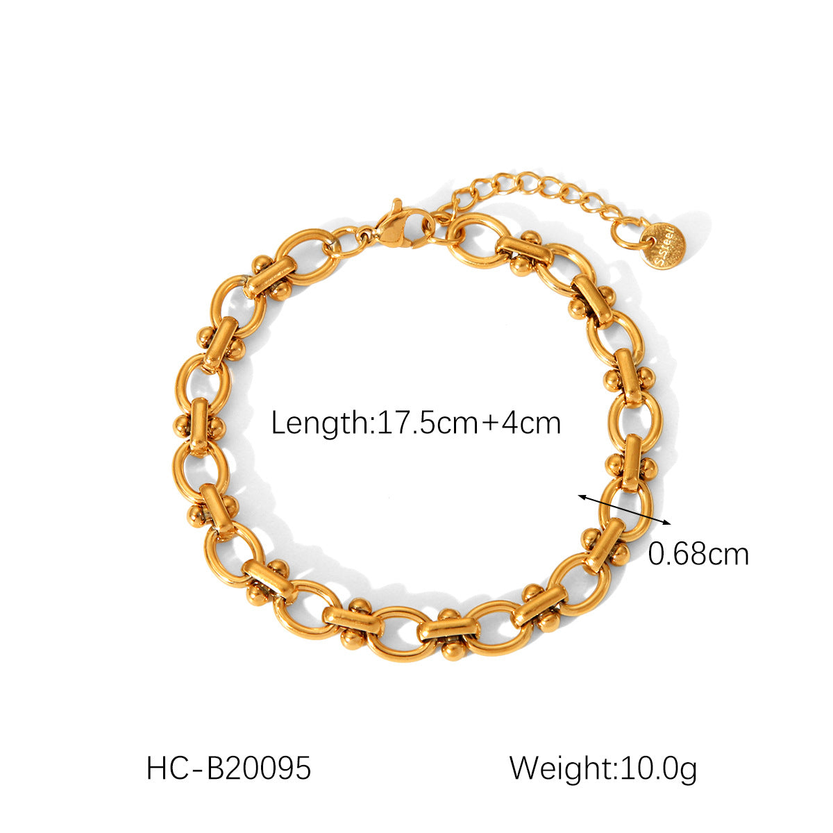 Wholesale Hot Selling 18K Gold Plated Bracelet Stainless Steel Bracelet Female INS Style Fashion Ball Ball Chain Handmade Chain Jewelry