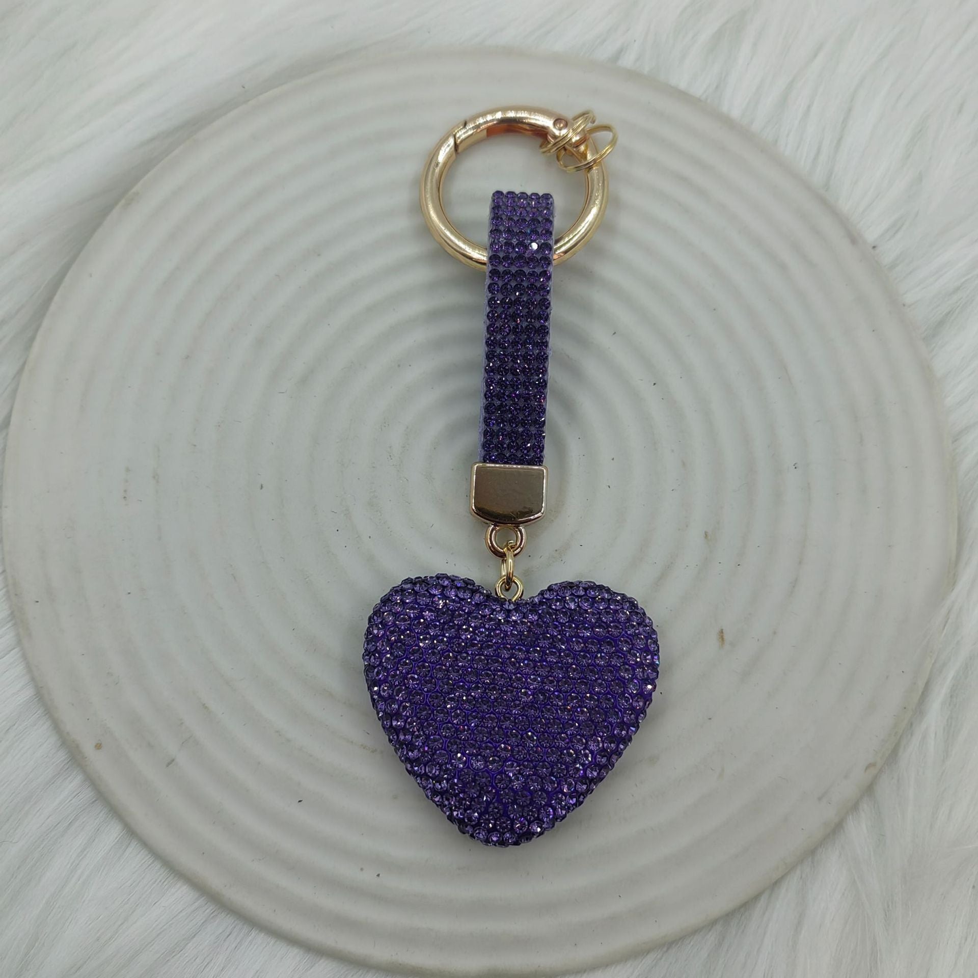 Wholesale Cute Cartoon Keychain Pendant Diamond-Encrusted Peach Heart Keychain