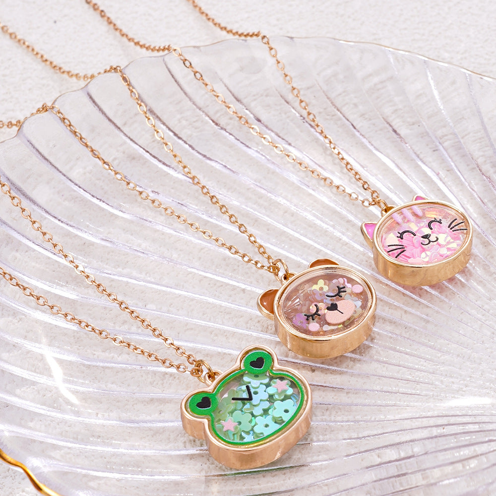 Wholesale Cute Cat Frog Bear Kidsren' s Necklace