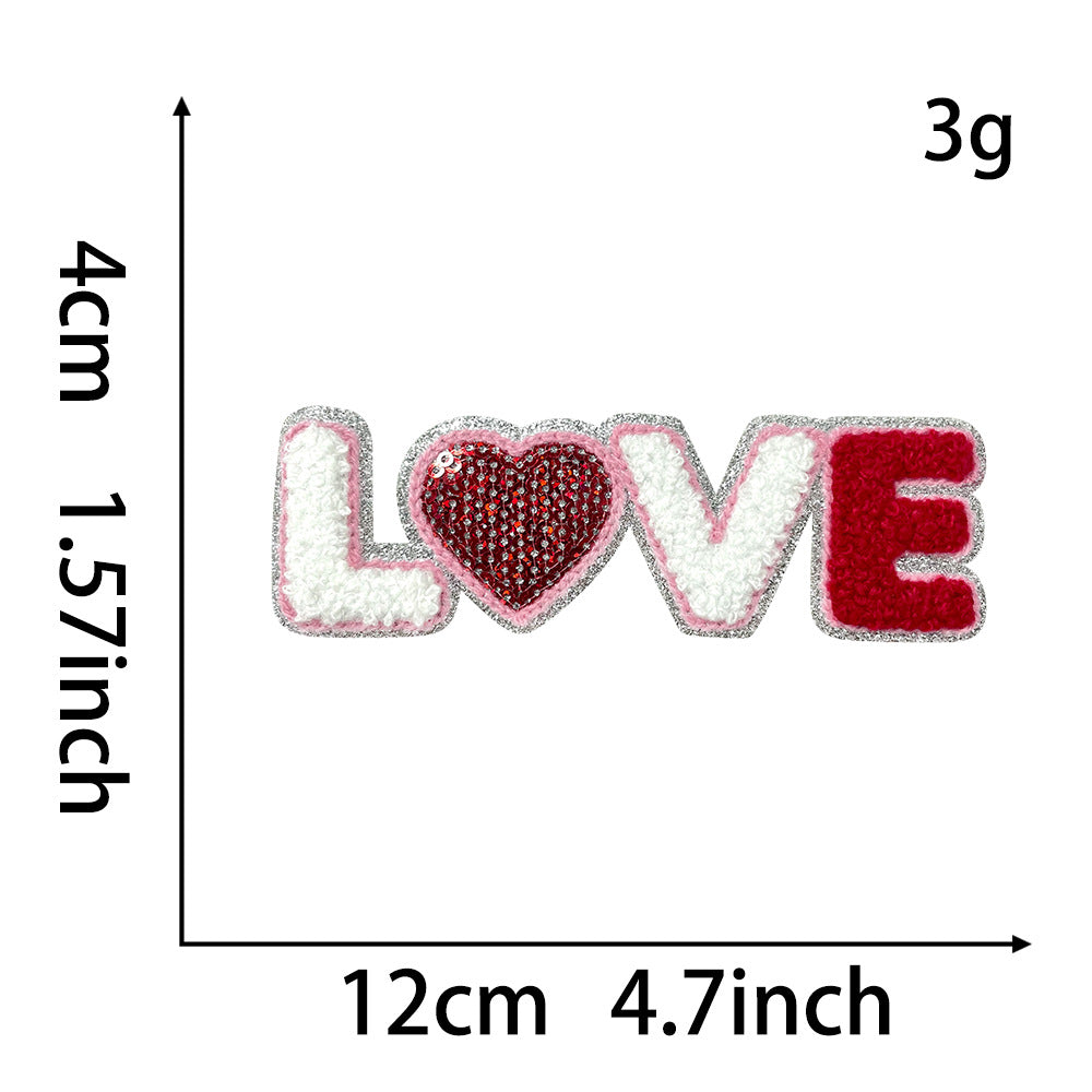 Wholesale Valentine' s Day LOVE 15cm Towel  Cloth DIY Patches