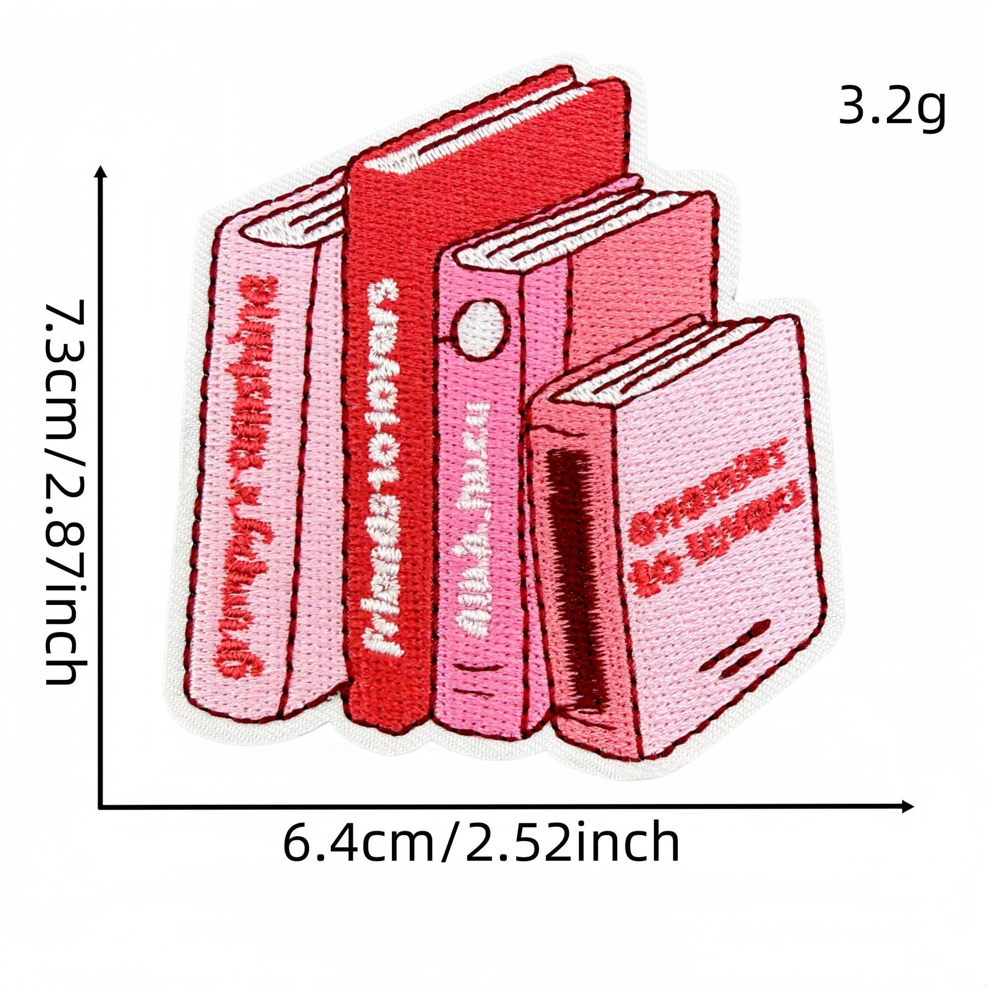 Wholesale Stylish Pink Reading Themed Iron On Embroidered Patches 23 Pack Decorative Accent For Bags Clothes