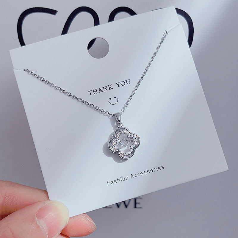 Wholesale Simple Four Leaf Clover Necklace Clavicle Chain