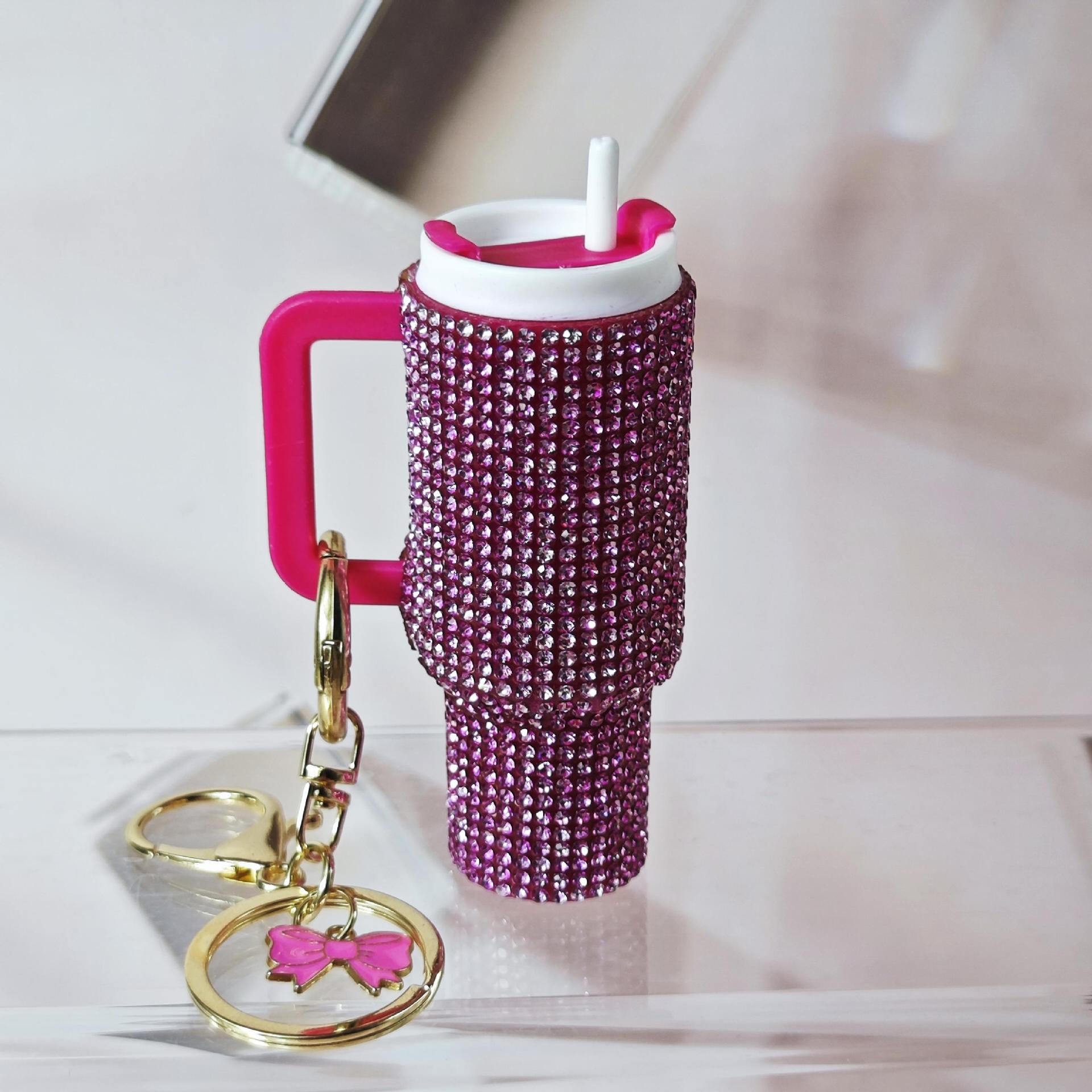 Wholesale  Mini Ice cup Keychain Diamond New Product Keychain Pendant Mother's Day Keychain Can Hold Lipstick Backpack Pendant