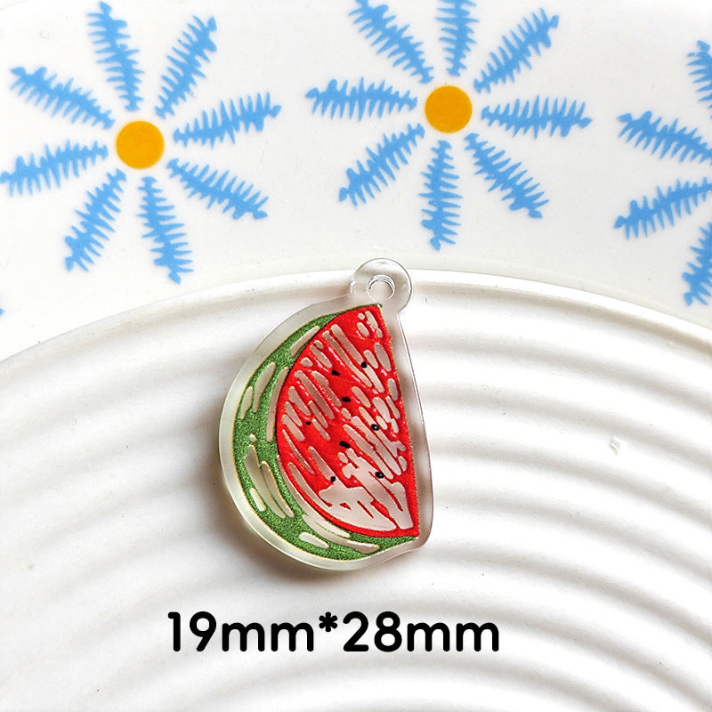 Wholesale 10pcs Double-sided bow three-dimensional relief acrylic jewelry accessories DIY pendant with holes cartoon character cute