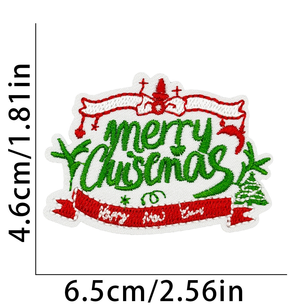 Wholesale Festive Christmas Santa Snowman Tree Embroidered Patches 9 Piece Polyester Set For Towel Decoration Home Decor Gift