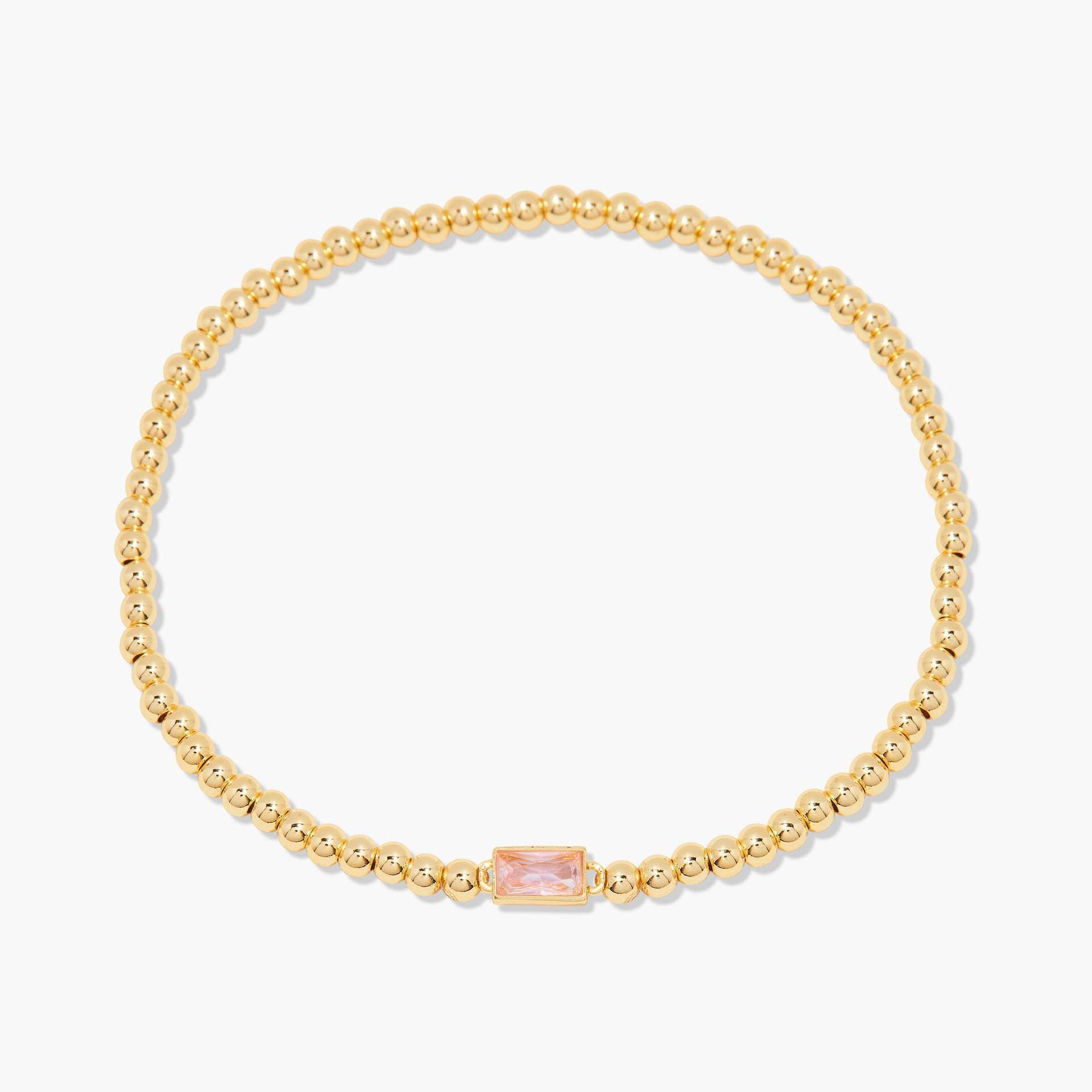 Wholesale Stylish March Birthstone Bracelet For Women Stainless Steel Beaded Chain Boutique Resale