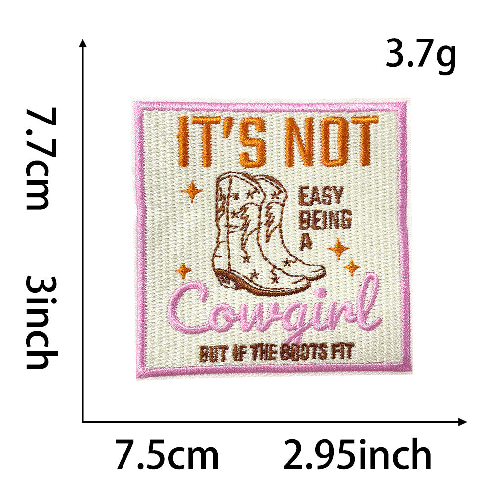 Wholesale Chic Retro Text Embroidered Patch With Iron On Backing Cowgirl Mama Stay Feral Excuse For Coat Craft And Fashion Accessory Resale