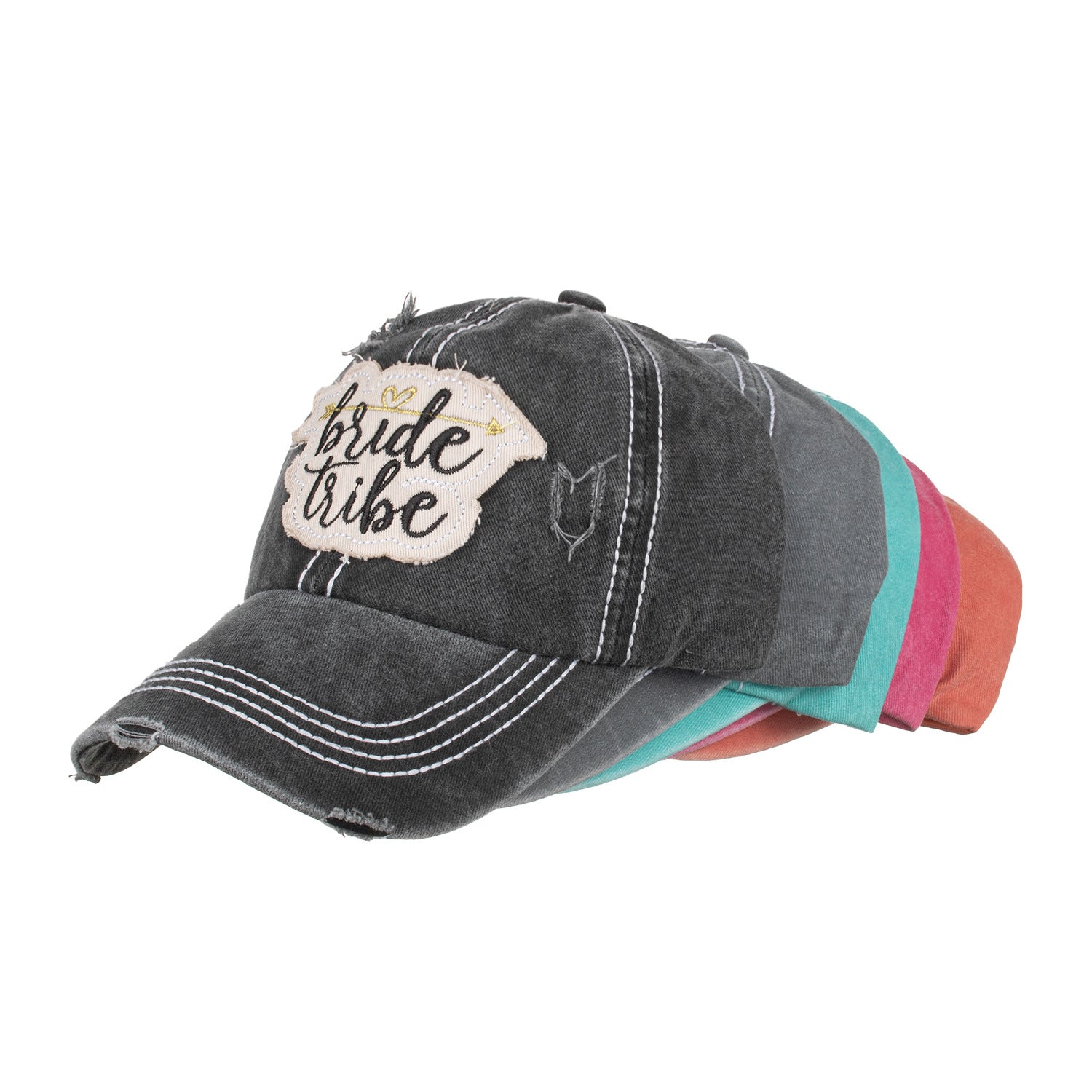 Wholesale Love Arrow Washed Embroidered Baseball Cap