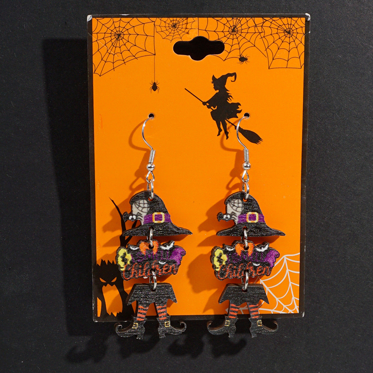 Wholesale  Ghost Pumpkin Skull Wooden Earrings