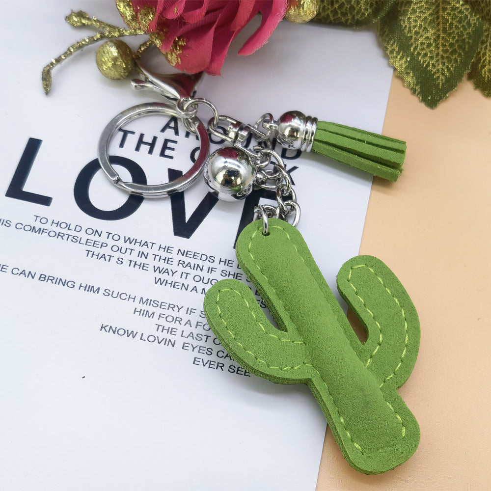 Wholesale Hot Diamond Cactus Tassel Inlaid Diamond Zinc Alloy Keychain
