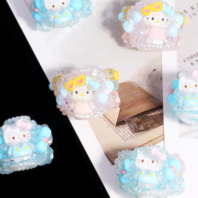 Wholesale 6pcs/pack Cute clay straight hole beads DIY accessories