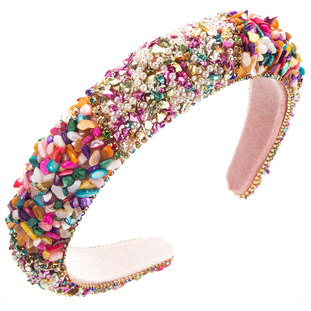 Wholesale wide-brimmed high skull color matching headband