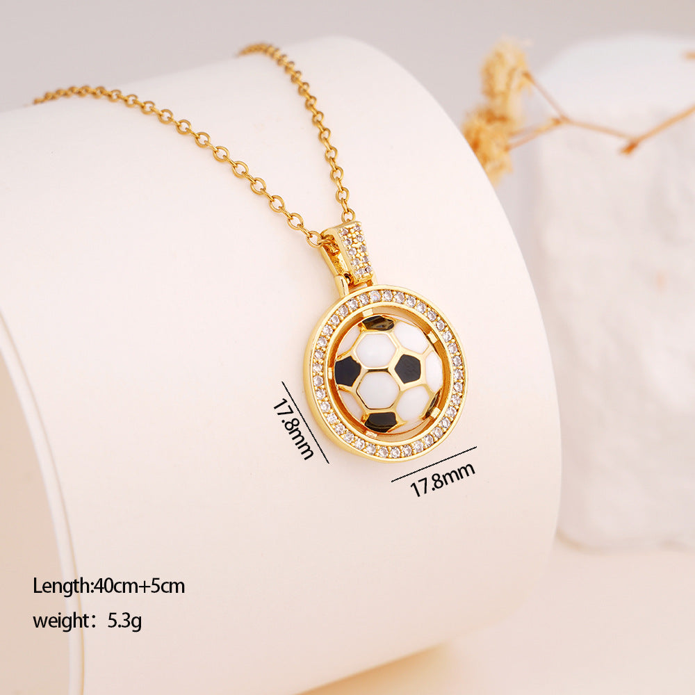 Wholesale Football Necklace Light Luxury Clavicle Chain with Heart