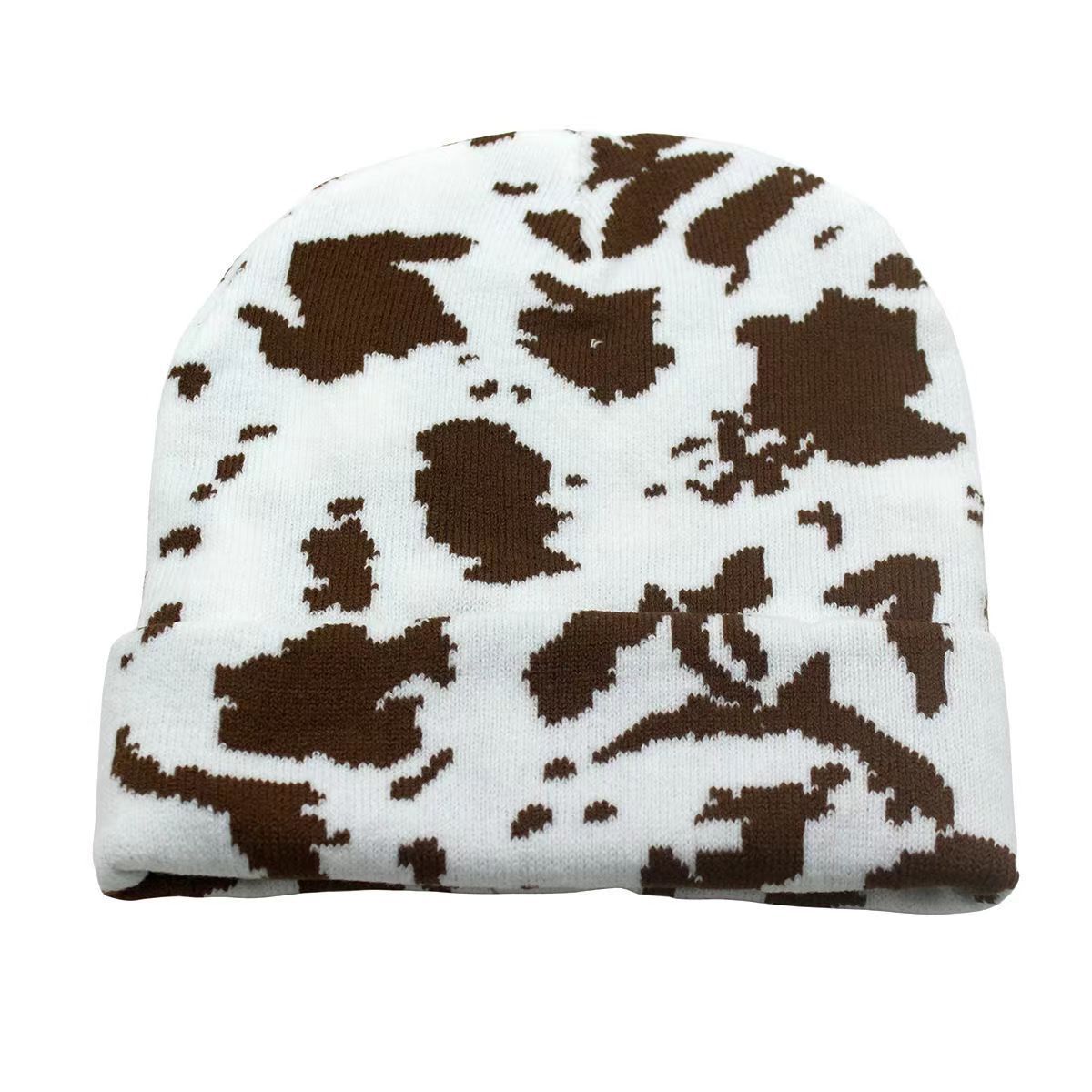 Wholesale Fashion Cow Pattern Jacquard Knitted Beanie
