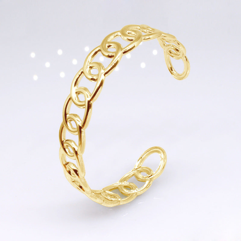 Brazalete de titanio de acero inoxidable en forma de C en forma de C en forma de C