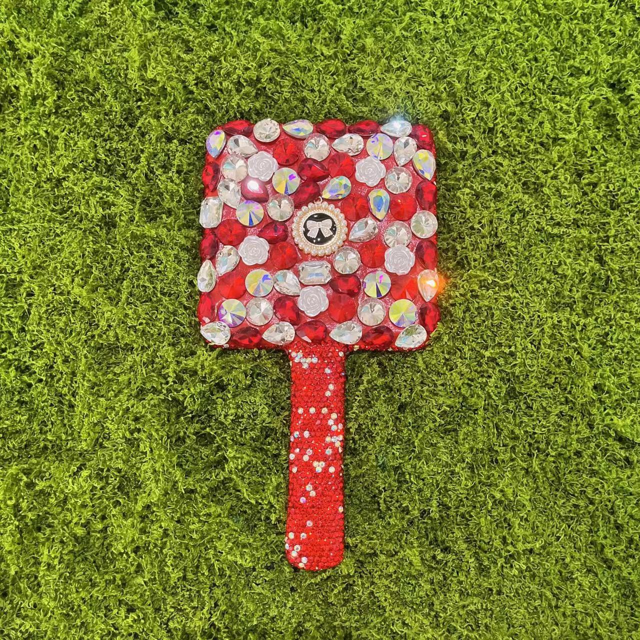 Wholesale Beauty Salon Tattoo Diamond Design New Beauty Tools Hand Handle Mirror