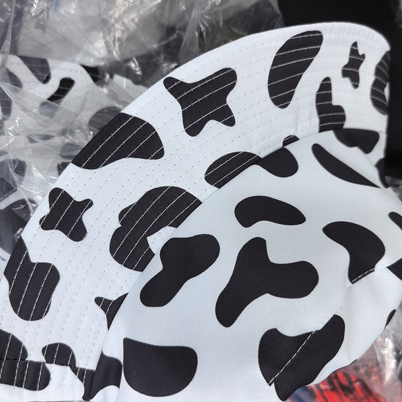 Wholesale Cow Black and White Pattern Reversible Bucket Hat