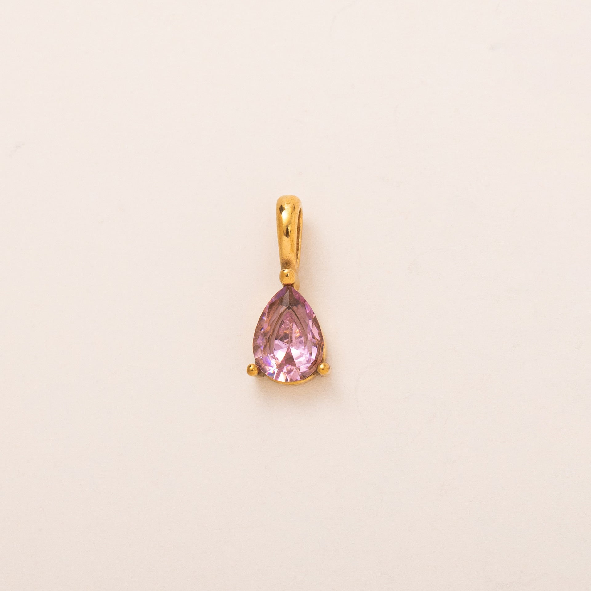 Wholesale Titanium Steel January Birthstone Drop Pendant Necklace 18K Gold Tone Stylish Jewelry Accessory For Gift And Daily Wear