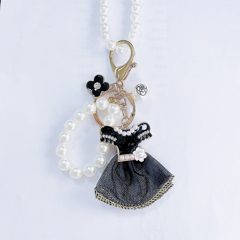 Wholesale Pearl Car Butterfly Alloy Keychain