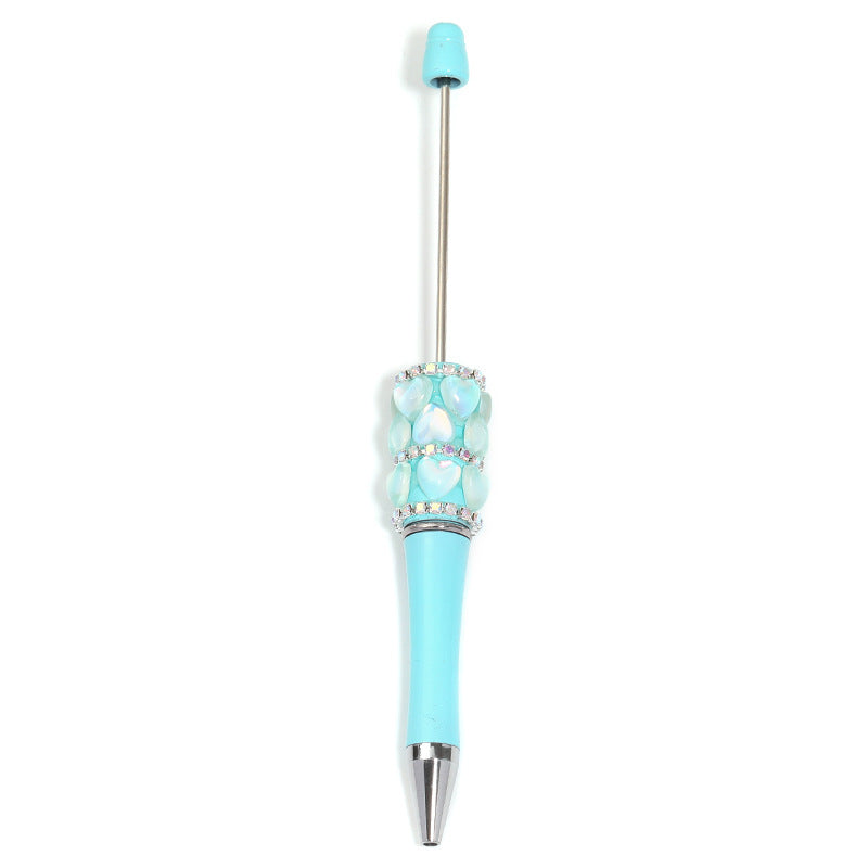 Wholesale 5PCS/Pack Creative Aurora Mermaid Love Sugar Pen  Heavy DIY Beaded Pen Rotating Bead Pen Ballpoint Pen