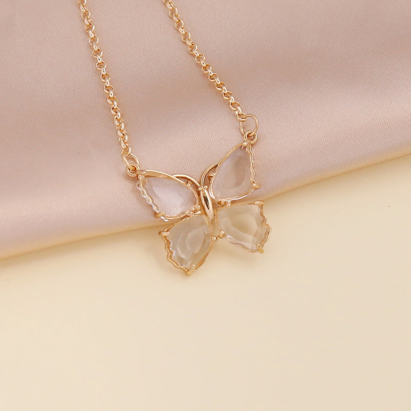 Wholesale Multicolor Zircon Butterfly Necklace