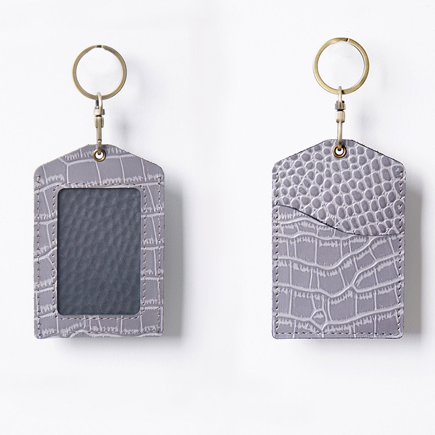 Wholesale Cowhide ID Holder Leather Keychain