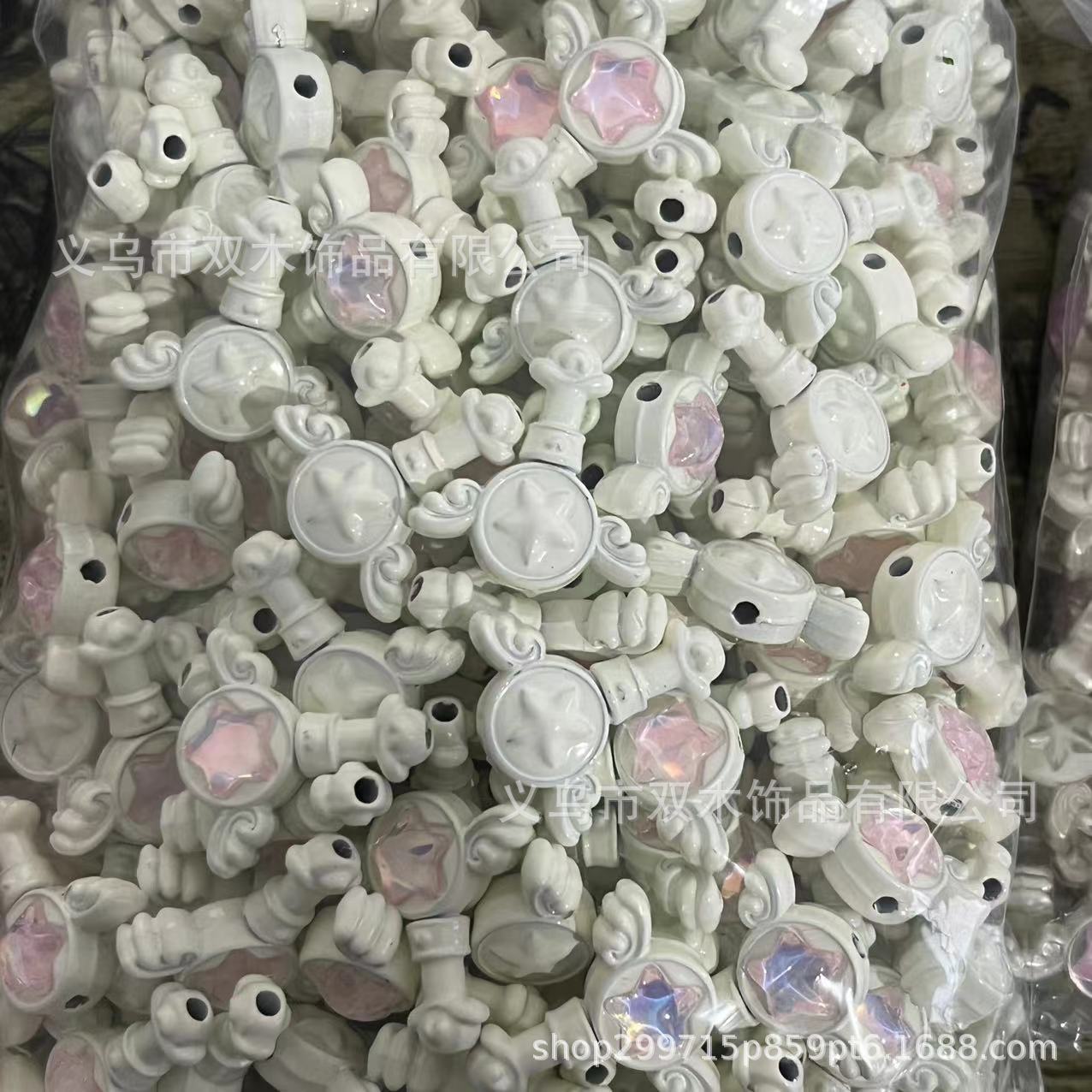 Wholesale 10pcs Paint Diamond Fairy Wand Alloy Beads