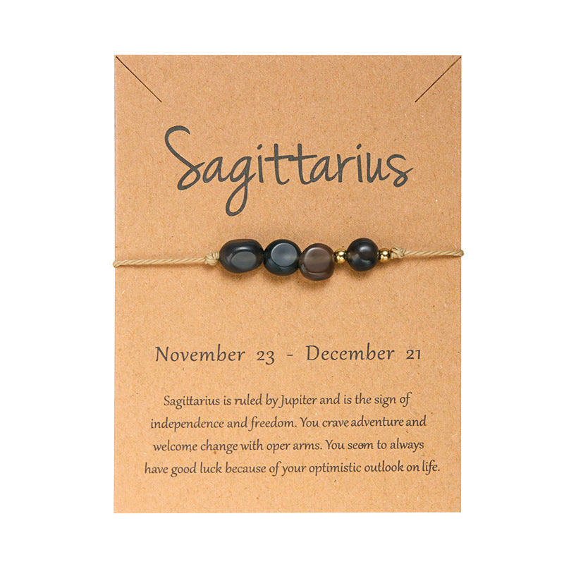 Wholesale Twelve Constellations Natural Stone Beaded Bracelet