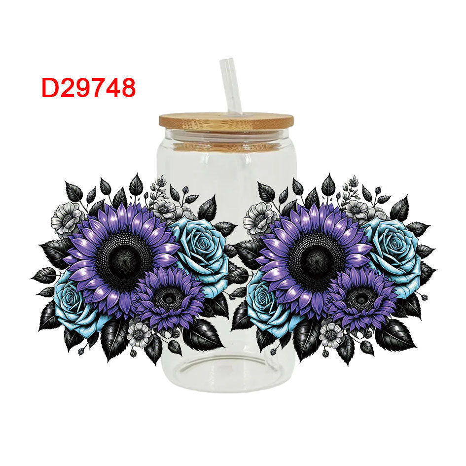 Wholesale Colorful sunflower 16oz Cup UV DTF Wrap