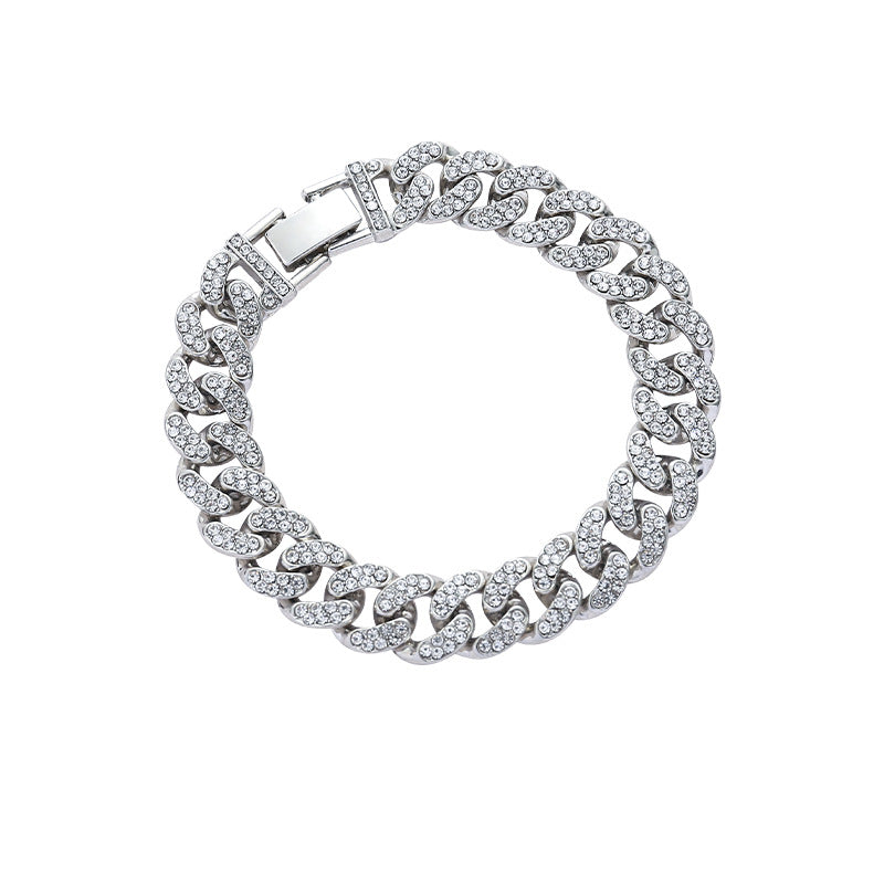 Wholesale Double Row Diamond Full Diamond Cuban Bracelet