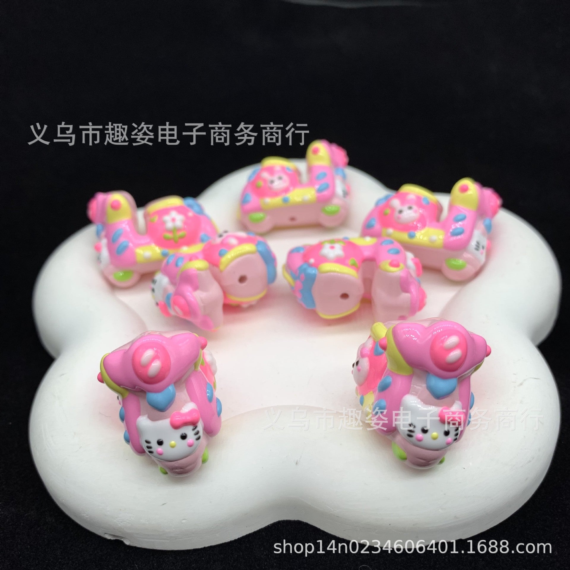Wholesale 10pcs Cute cat motorcycle Acrylic Beads