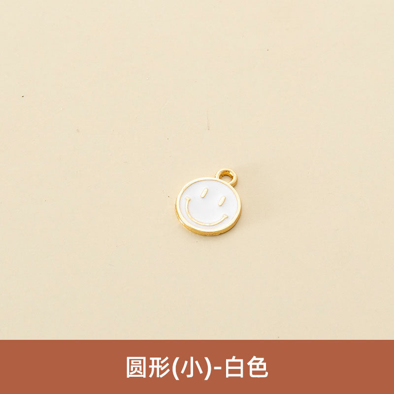 Wholesale Oil Drop Pendant Asymmetrical Funny Smiley Face Pendant Earrings Necklace Personality Pendant DIY Jewelry Accessories