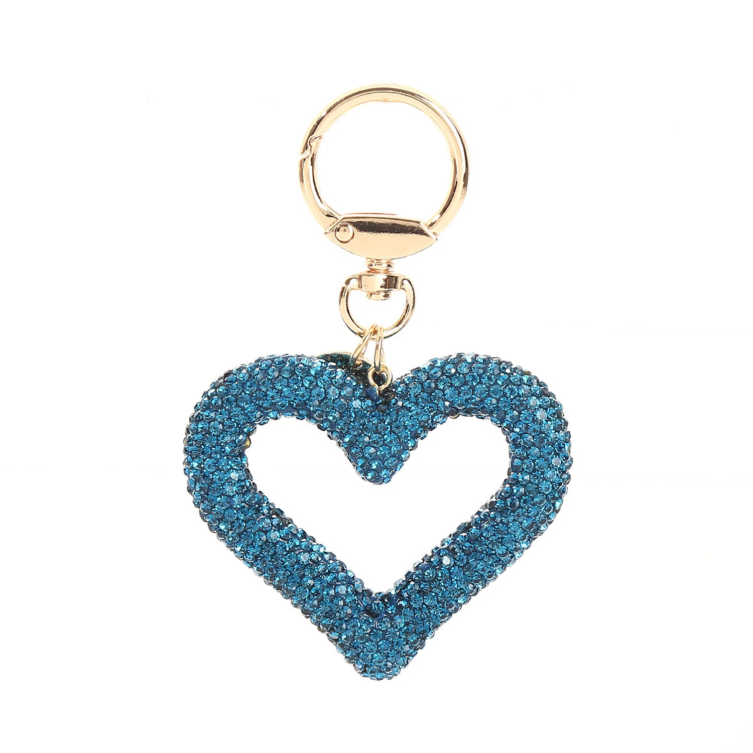 Wholesale Hollow Diamond Heart Key Chain