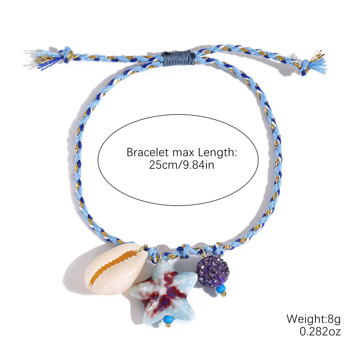 Wholesale Braided Colored Rope Necklace Pearl Shell Starfish Ceramic Fish Pendant Bohemian Necklace