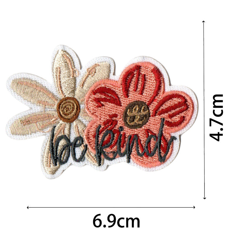 Wholesale Embroidered Boho Floral Inspirational Fabric Patches 25 Piece Set For DIY Clothing Towel Decoration Fashion Accessory