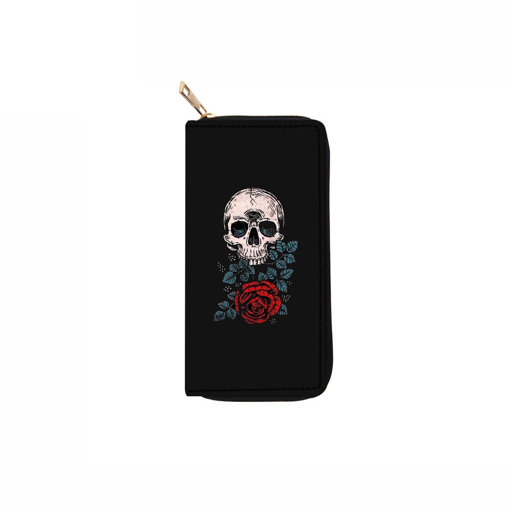 Wholesale Skull PU Long Zipper Wallet Wallet