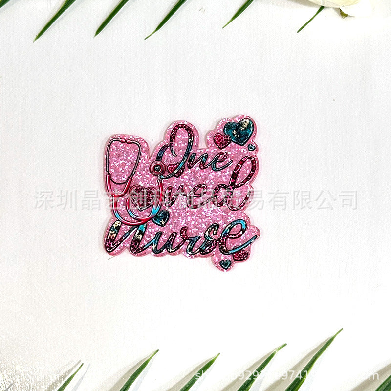 Wholesale 10pcs/pack Nurse Series Sequin Acrylic DIY Accessories