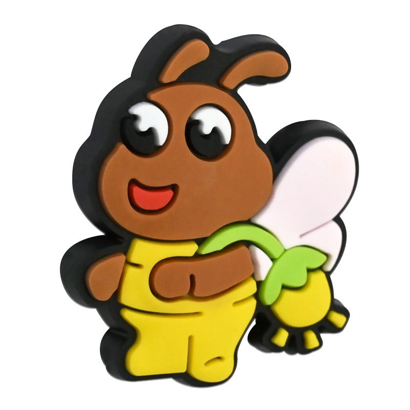 Wholesale Random 100pcs Cartoon Bee Series Ballpoint Pen Bead Accessories DIY Soft PVC Loose Beads