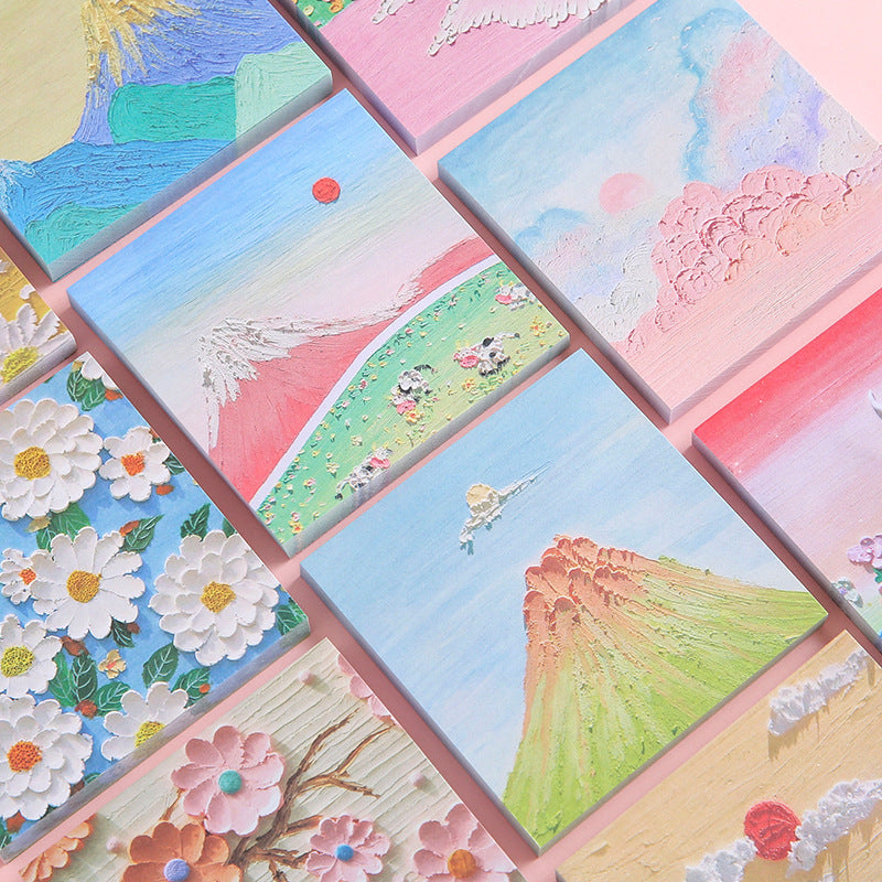 Wholesale Colorful oil painting style sticky notes