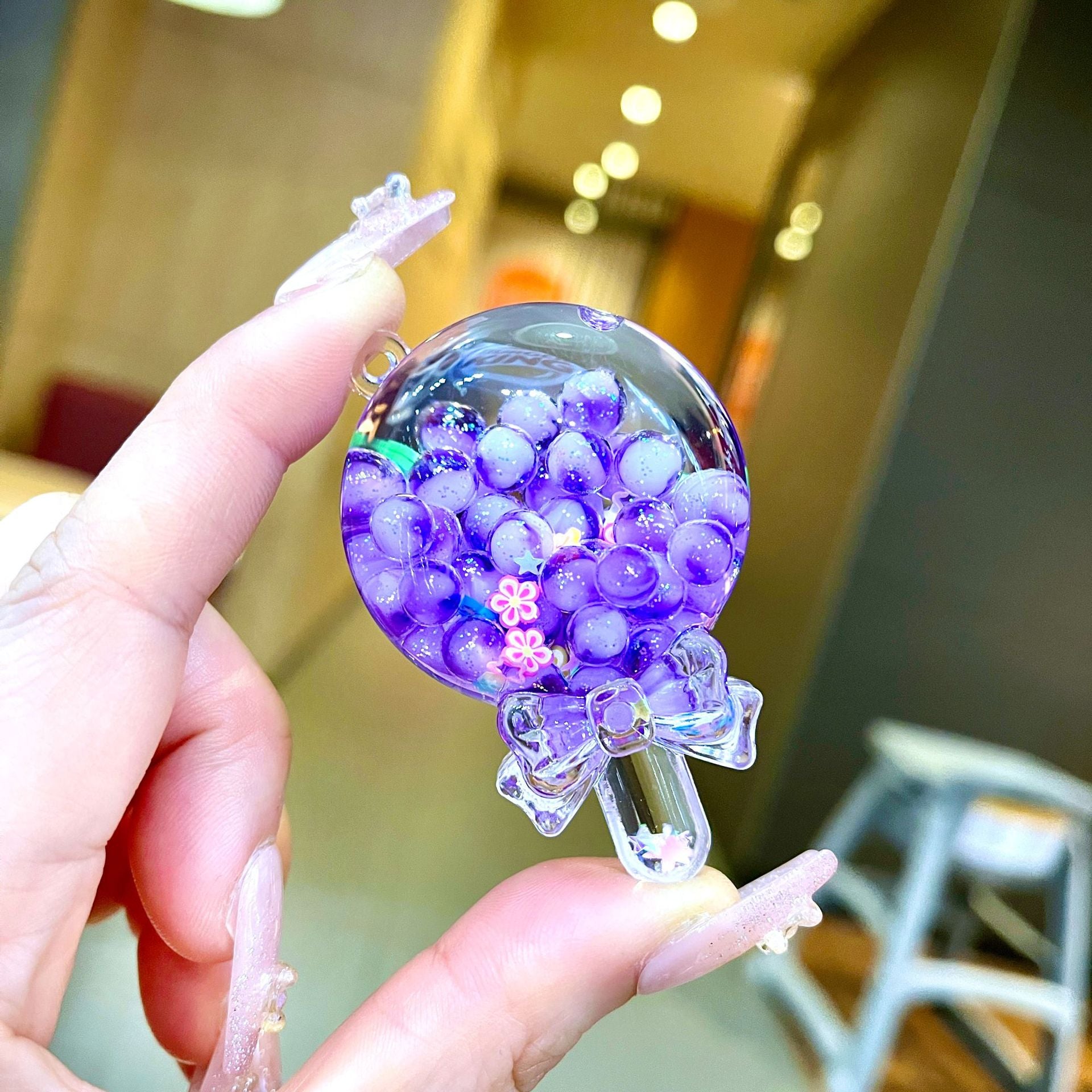 Wholesale Acrylic Cheese Stick Lava Bottle Keychain