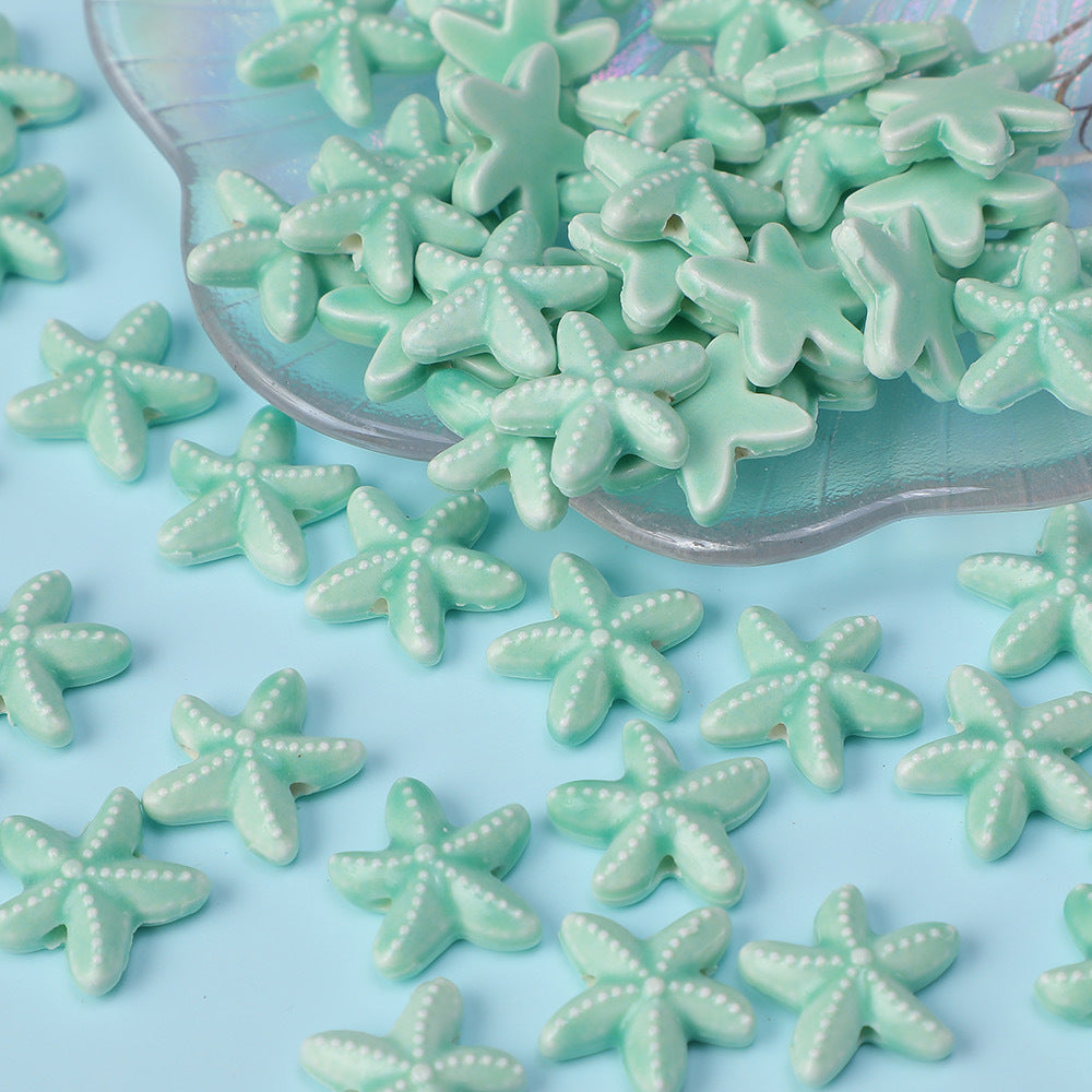 Wholesale 10pcs Starfish Perforated Handmade Ceramic Beads