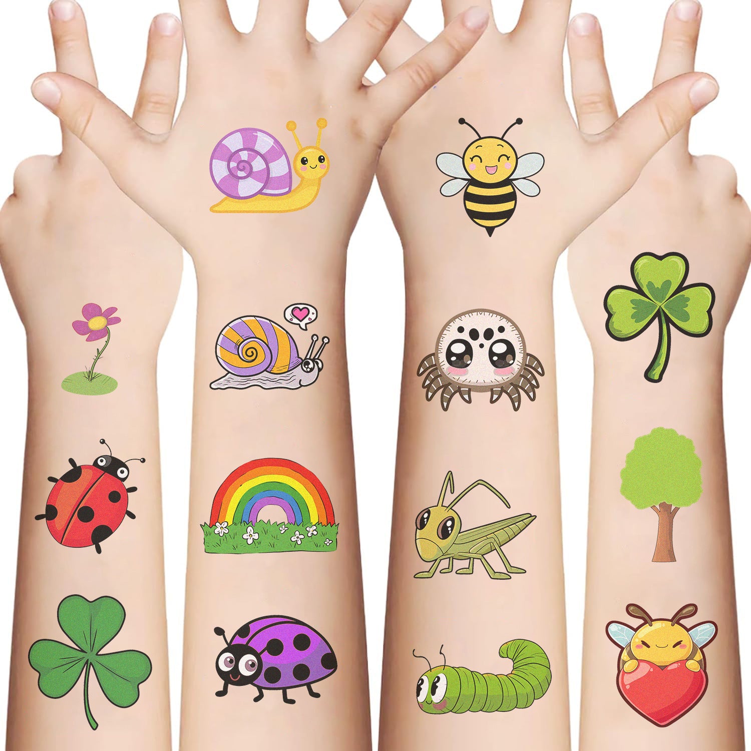 Wholesale 10pcs/pack New Children's Cartoon Insect Tattoo Stickers Cute Fun Waterproof Party Party Gift Temporary Stickers
