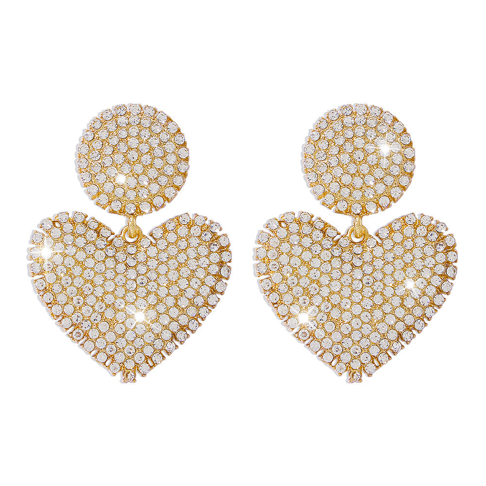 Wholesale Diamond Love Alloy Earrings