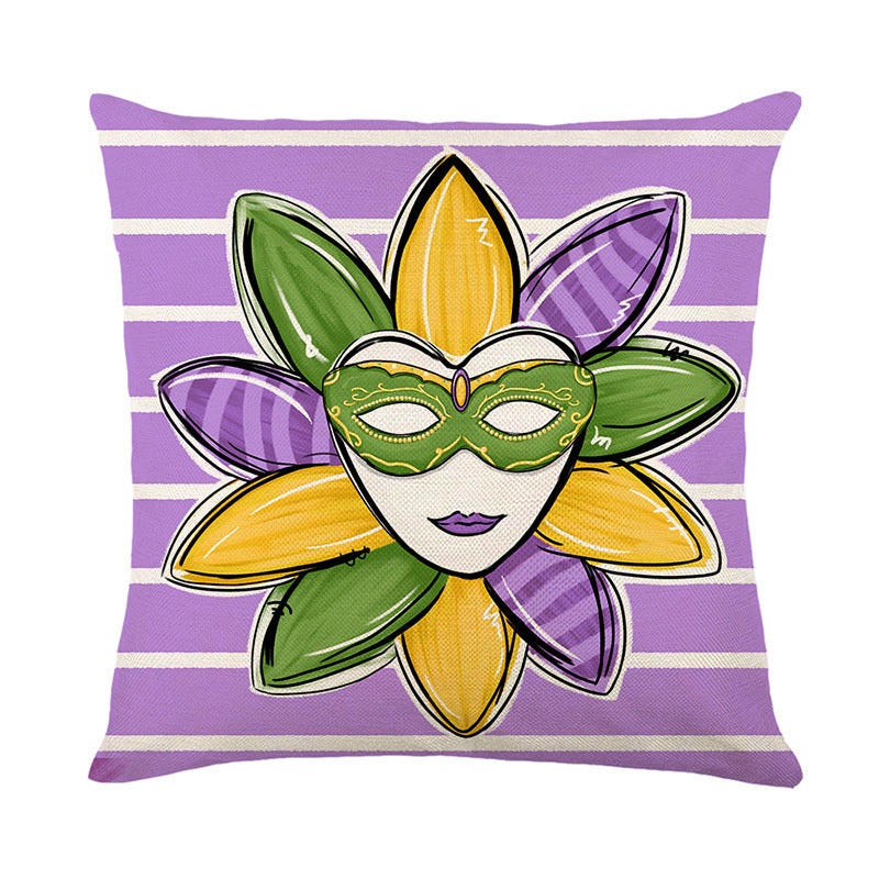 Wholesale Carnival Mask Polyester Pillow Cover